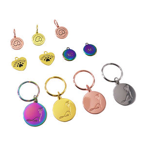 Etiquetas de Metal con logotipo personalizado para perro, nombre de identificación de mascota grabado, Collar, forma personalizada, gran oferta - Product Image 3