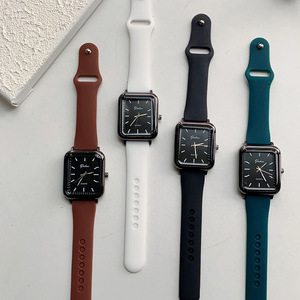 Fashionable <b>Watch</b> for Woman Square Dial Silicone Strap Charm Ladies Quartz <b>Watches</b> Gifts for Women - Product Image 1