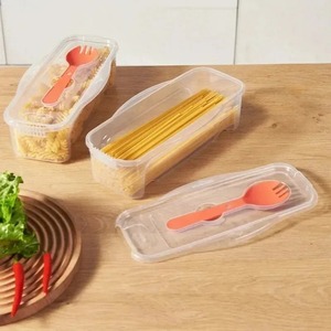 Boîte de cuisson de pâtes au micro-ondes, récipient à pâtes résistant à la chaleur avec cuillère à salade, boîte de rangement pour réfrigérateur, accessoires de cuisine - Product Image 3