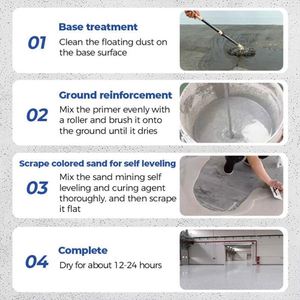 Revestimiento de Piso Epóxico con Arena de Color, Pintura Autonivelante para Interiores, Efecto Mármol de Alto Brillo, Revestimiento de Piso Epóxico con Arena de Color para Concreto - Product Image 3