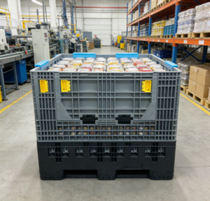 Caisse de stockage en plastique de taille standard |   Roues, qualité alimentaire, matériau recyclable - Product Image 2