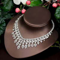 HIBRIDE classique Dubai ensembles de bijoux de mariée pour les femmes complet Micro pavé collier boucle d'oreille anneau Bracelet bijoux accessoires N-1623