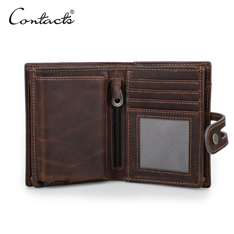 CONTACT'S Vintage Italian Cowhide Leather Smart Wallet – RFID Pop-Up Card Holder - View 4