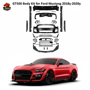 Kit carrosserie GT500 pour Ford <span class=keywords><strong>Mustang</strong></span> 2018-2020 – Modification automobile : pare-chocs, jupes latérales, lèvre avant, capot, échappement - Product Image 1