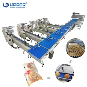 Auto demoulding muffin pastry dates paste pie cupcake packaging line for food packing machine production line
