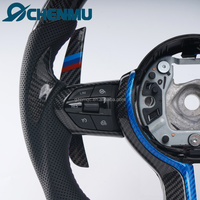 Volant de voiture en cuir et fibre de carbone véritable pour BMW F30 F31 F16 F10 F18 F01 F02 F15 F20 F22 F12 F16 F32 F45 X1 X2 X3 avec LED