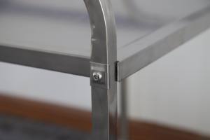 Taichang T-2 2-stöckiger Kommerzieller Edelstahl-Lieferwagen Lebensmittel-Aufbewahrungswagen mit Präsentationsregal - Product Image 5