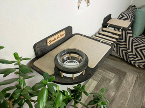 Muebles de pared para gatos, estante de madera con alimentador, Gato de madera/gatito, cama de puente con cuerda, Puente Grande para gatos, alimentador de paso - Product Image 4