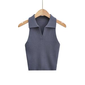 Camiseta de Tirantes de Punto Transpirable de Verano para Mujer, Camiseta sin Mangas Corta Informal, Acanalada y Moderna - Product Image 6