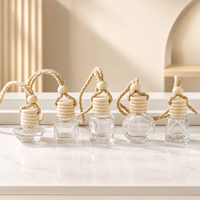 Diffuseurs d'huiles essentielles en verre suspendus avec bouchons en bois, parfum longue durée, sans alcool, pour désodorisant de voiture