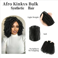 Extensions de cheveux synthétiques Afro Kinky pour tresses, réparation de dreadlocks et locks, torsades serrées, trame simple, fibre haute température, pré-étirées