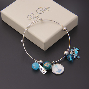 V & R Alex pandora armbänder und Ani schmuck krabben anker florida metall platte glas rhodium überzogene stretch-armband - Product Image 4