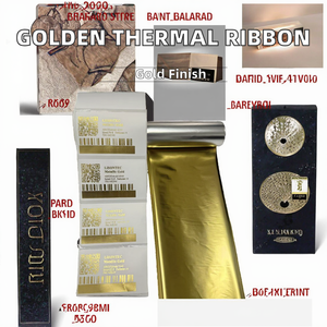 Ruban de transfert thermique PET doré métallisé brillant LISONTEC, <span class=keywords><strong>prix</strong></span> usine, ruban code-barres <span class=keywords><strong>TTR</strong></span> ZEBRA 110x300mm pour imprimante d'étiquettes - Product Image 2