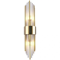 Salon cristal applique murale hôtel usage domestique applique murale chambre escalier avec luxe moderne de haute qualité