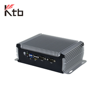 Mini PC industriel KTB M100, processeur Intel Core i3/i5/i7 de 4e/5e génération, sans ventilateur, 2 ports LAN, RS485, port parallèle 12V, WiFi 4G, Windows/Linux, Barebone