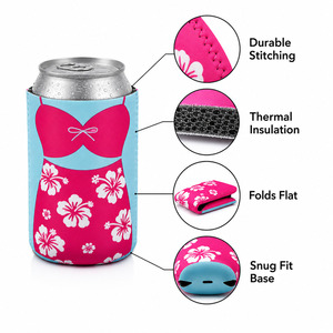 Custom Logo Neoprene Iced Coffee Cup Sleeve Insulated Reusable Drink <b>Holder</b> Can Cooler For Cold Beverages Wholesale Factory Bulk - Product Image 3