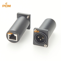 Adaptateur D-Series XLR 3 broches mâle encastrable vers RJ45 femelle pour systèmes de communication audio et de contrôle, panneau de montage en rack