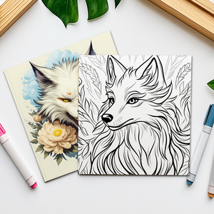 Libro <span class=keywords><strong>da</strong></span> <span class=keywords><strong>colorare</strong></span> mitico <span class=keywords><strong>volpe</strong></span> spirito lupo disegni di fiori libro <span class=keywords><strong>da</strong></span> <span class=keywords><strong>colorare</strong></span> artistico incantevole libro <span class=keywords><strong>da</strong></span> <span class=keywords><strong>colorare</strong></span> per gli appassionati - Product Image 3