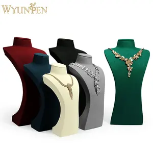 WYP Multiple Sizes Microfiber Necklace Display Bust Shelf Window Jewelry Packaging Display Props Jewelry Display Mannequin