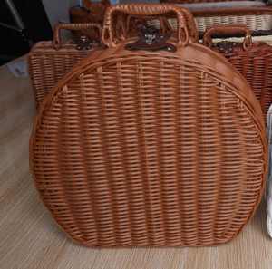 Semicerchio PP Cestino Rattan Cestino Di Immagazzinaggio Scatole di Stoccaggio Cesti di Stoccaggio Valigia per il Trucco o di Picnic di Viaggi Shopping - Product Image 3