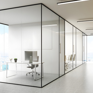 Hiện đại Modular văn phòng phân vùng kính không khung với nhôm Acoustic tường trong nhà phòng ngủ phòng ngăn hệ thống - Product Image 3