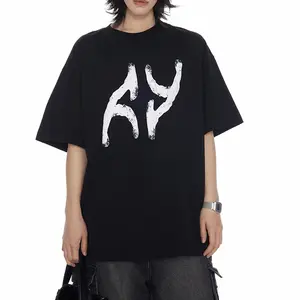 High Quality Custom Oversized Tshirt Big Symbol Logo Foam Printed Men Clothes Loose Round Neck T Shirt For Men