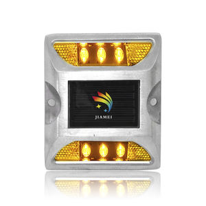 एल्यूमिनियम सौर रोड स्टड लाइट आउटडोर वाटरप्रूफ एलईडी रोड दो तरफा चेतावनी लाइट रिफ्लेक्टिव कास्ट एल्यूमीनियम 6 सौर रोड स्टड - Product Image 1