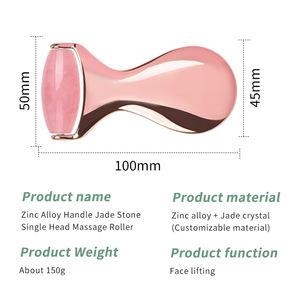 Strumento dimagrante per la cura della pelle del <span class=keywords><strong>viso</strong></span> manico In Guasha In lega di zinco Set di rulli In <span class=keywords><strong>pietra</strong></span> di giada rullo facciale Anti-età Gua Sha 2 In 1 massaggiatore - Product Image 4