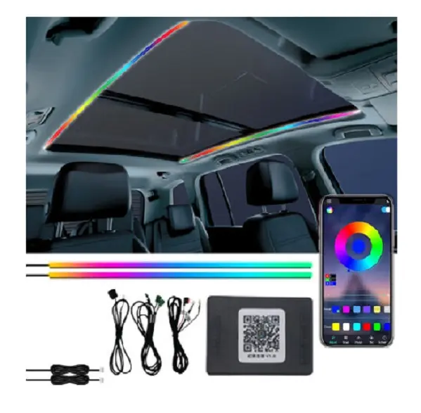 APP Controller Car LED Light Strip Universal RGB Symphony Car Ambient Light interni LED Sunroof lights per auto