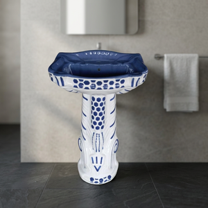 Lavabo en céramique à piétement complet, très demandé, pour salle de bain, hôtel, hôpital et usage commercial - Product Image 4
