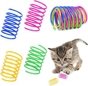 İnteraktif Kedi Renkli Plastik Yaylı Oyuncak Dayanıklı Evcil Hayvan Malzemeleri Komik Köpek Oyuncağı Kedi Oyunu İçin - Product Image 5