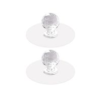 Poignée adhésive transparente en verre cristal pour armoire, sans perçage, sans trace, pour tiroir, porte coulissante, placard, mur de salle de bain