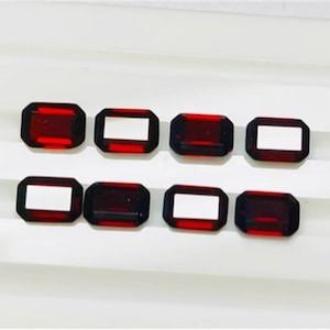 Janooum พลอยรูปไข่ทรงรีทรงเหลี่ยมเพชรพลอยธรรมชาติสำหรับตัดโกเมนสีแดงสำหรับทำเครื่องประดับ - Product Image 4