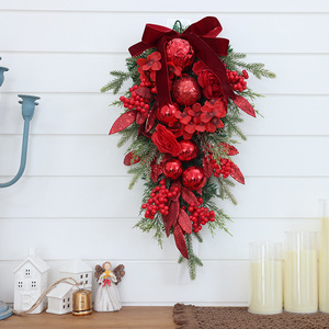 Cross Border Wholesale <b>Christmas</b> Inverted <b>Tree</b> <b>Christmas</b> <b>Wall</b> Hanging Decorative Pine Cone Berry Holiday <b>Christmas</b> Door Hanging - Product Image 3