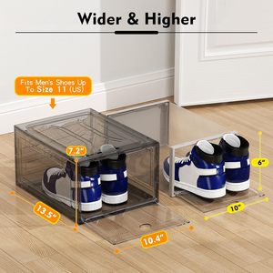 Boîte de rangement à chaussures empilable, double, personnalisable, recyclable, translucide, en plastique durable, portable, avec aimant, écologique, pour salon - Product Image 2