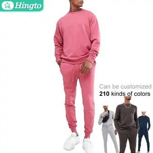 Top fashion trendy tracksuits custom pink tracksuit men french terry sweatsuit