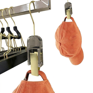 Astrid H18 CM 1.2T Custom Logo Gold <b>Hook</b> Black Smoke Acrylic Eco-Friendly Plastic Cap Hat <b>Display</b> Hanger Single Garage Bathroom - Product Image 1