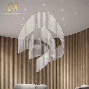 Modern Design Indoor Decoration Hotel Villa Stair Banquet Hall Luxury Glass LED Chandelier Light