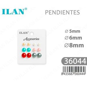 Orecchini di Perle Ilan 5mm 6mm 8mm Colori Assortiti Gioielli alla Moda - Product Image 1