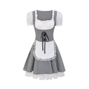 Traditional Plaid Dirndl Dress Women Oktoberfest Beer Maid Costume Adult Size Multicolor <b>Gingham</b> Skirt - Product Image 5