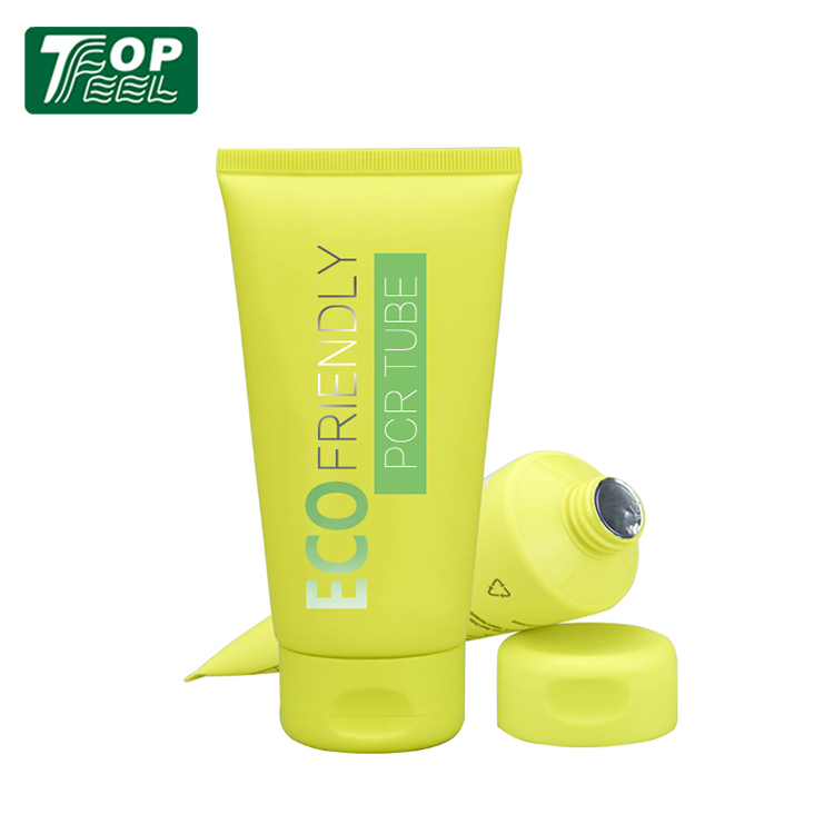 120ml Eco friendly recycled PCR material cream cosmetic tube squeeze packaging with flip top cap