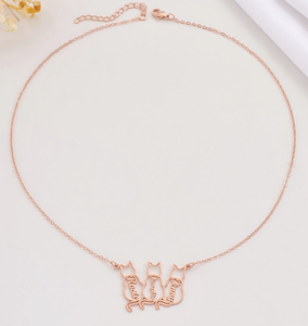 Vente chaude à la mode <span class=keywords><strong>personnalisé</strong></span> nommé <span class=keywords><strong>chat</strong></span> en acier inoxydable pendentif <span class=keywords><strong>collier</strong></span> <span class=keywords><strong>personnalisé</strong></span> forme animale croix accessoire de mode <span class=keywords><strong>personnalisé</strong></span> - Product Image 6