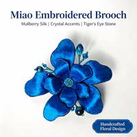 Broche brodée Miao faite à la main, épinglette ethnique chinoise traditionnelle, broche fleurie vintage pour vêtements et foulards