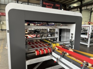 Caja de cartón corrugado con Control informático de alta velocidad, máquina encoladora de carpetas automática/máquina para fabricar cajas de cartón - Product Image 6