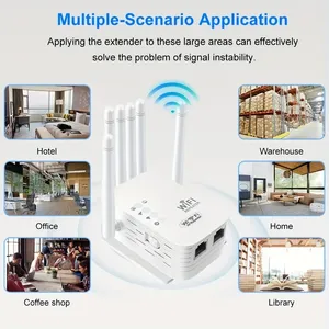 Repetidor WiFi de 2.4GHz, Amplificador de Señal de 300Mbps, Amplificador de Red Interior/Exterior con 4 Antenas Externas y Puerto Ethernet - Product Image 6
