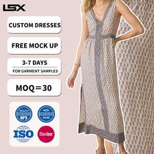 <span class=keywords><strong>Robe</strong></span> moulante écologique côtelée droite à col en V, sans manches, coupe ajustée, en maille, pour l'été et l'automne, idéale pour les soirées - Product Image 1