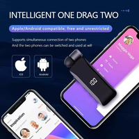 F906, nuevo diseño, sonido claro, llamada, batería de larga duración, auriculares inalámbricos, Clip para el cuello, auricular de negocios de un solo oído con cable retráctil