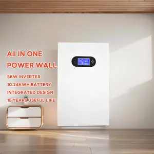 Construit en 48V 10kwh Lithium LiFePO4 Ion Batteries 5KW Onduleur solaire liste de prix avec batterie tout en un système solaire Powerwall