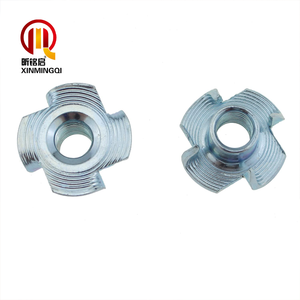 Écrou à quatre branches de 1/4 po pour meubles, en acier au carbone galvanisé, finition zinguée, classe 8.8, écrou en T à quatre griffes - Product Image 2