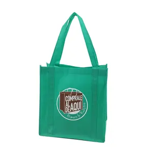 Long handle heavy duty grocery eco non-woven tote bag for supermarket heavy duty non woven bag with reinforce handle